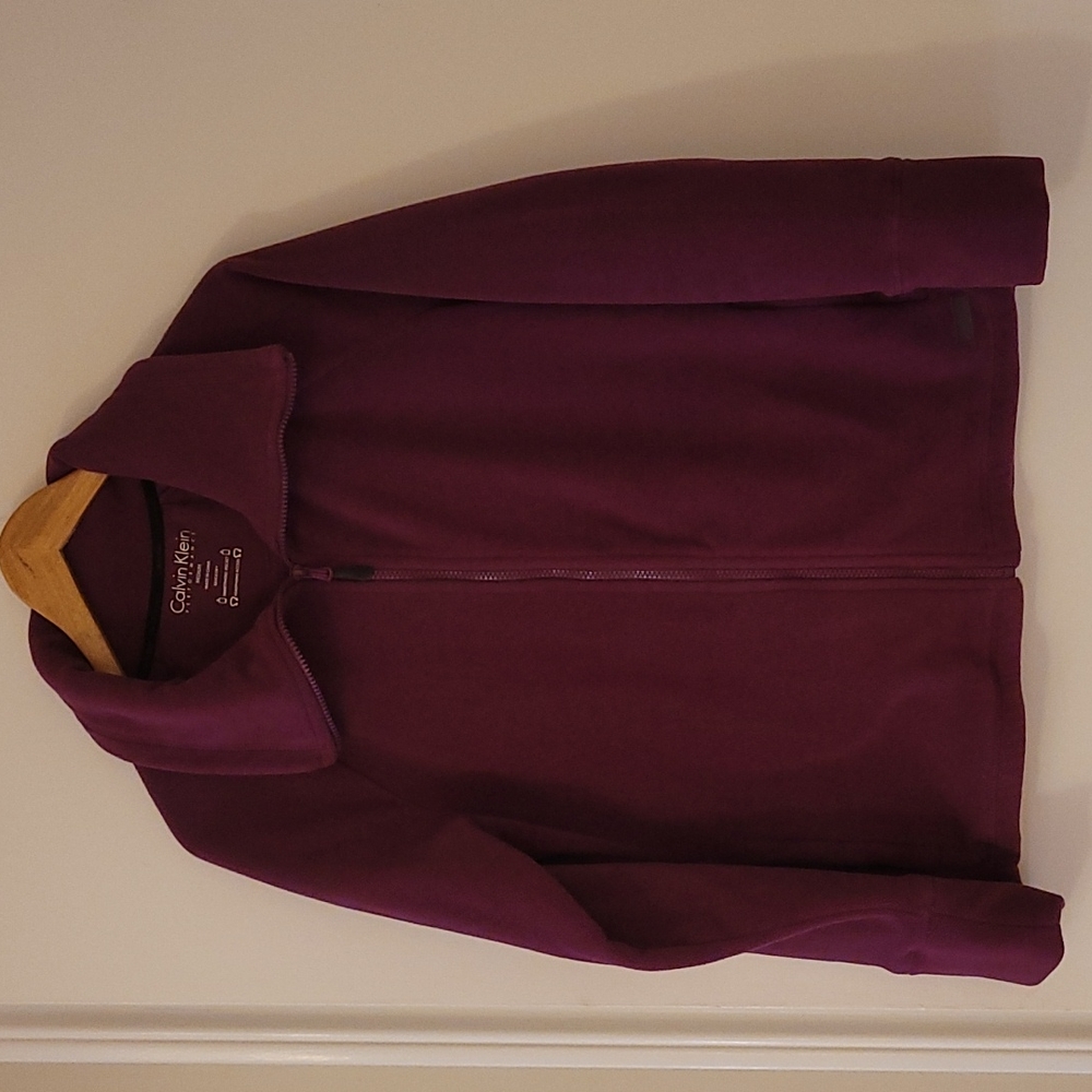 Calvin Klein Performance, Women's Full Zip Long Sleeve Fleece Jacket, Plum, US M